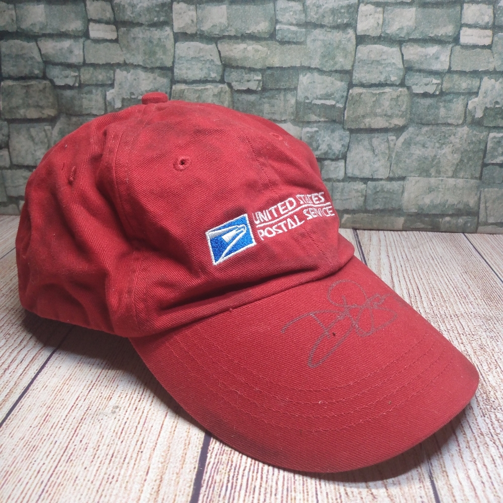 USPS Nascar #37 David Green Autographed Red Hat
